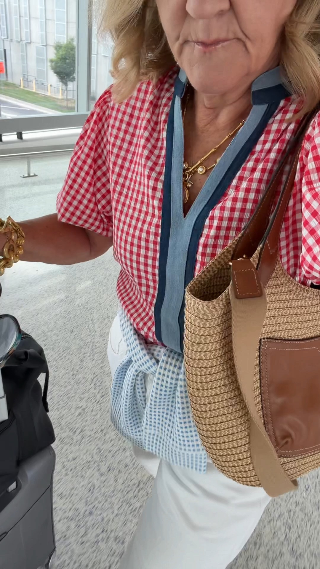 Who says travel outfits have to be loungewear! Wore this home from visiting the grands! Size med in top size 29 I. Very loose fitting barrel jeans

#LTKOver40 #LTKootd #LTKTravel