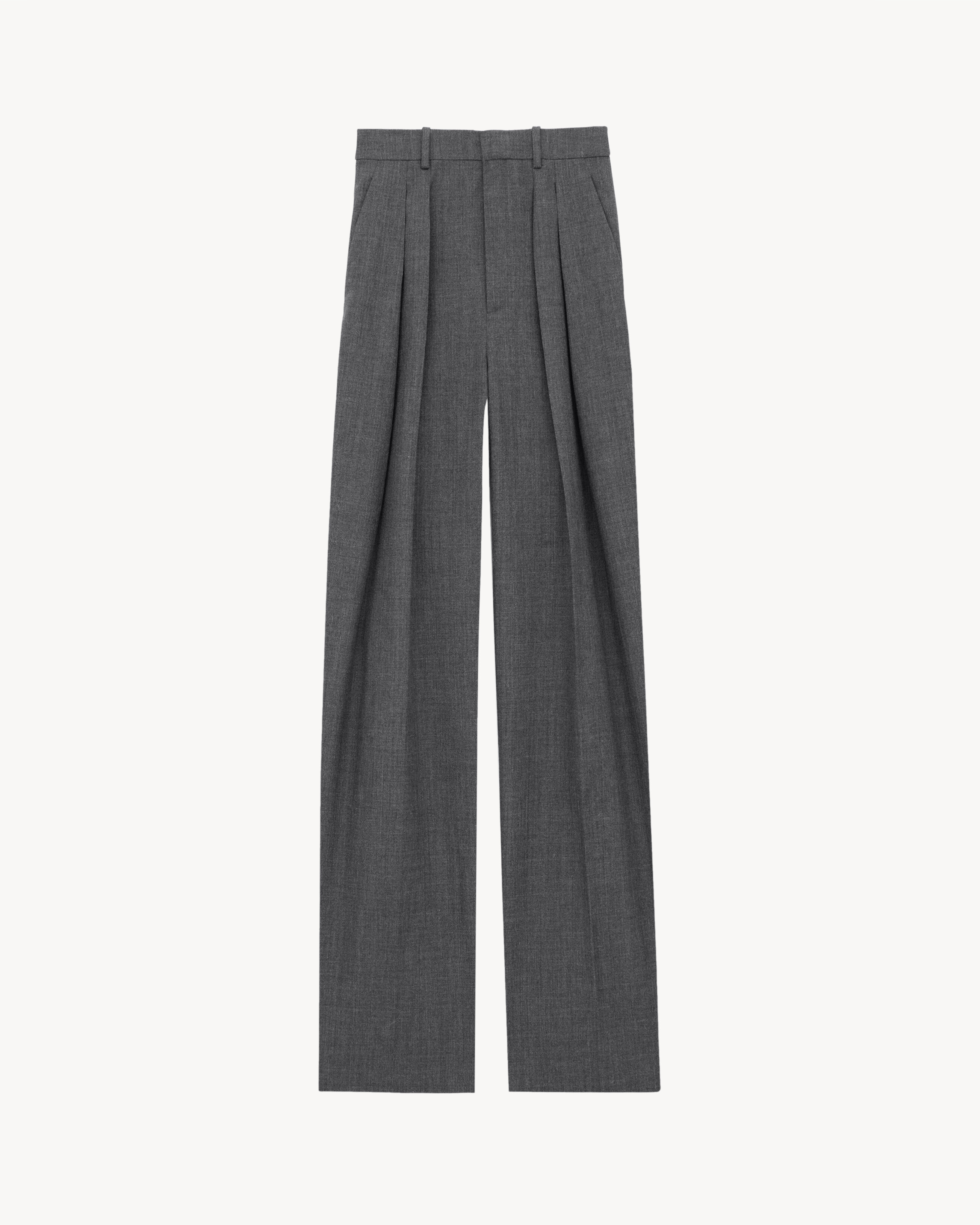 wide-leg pants in wool | Saint Laurent Inc. (Global)
