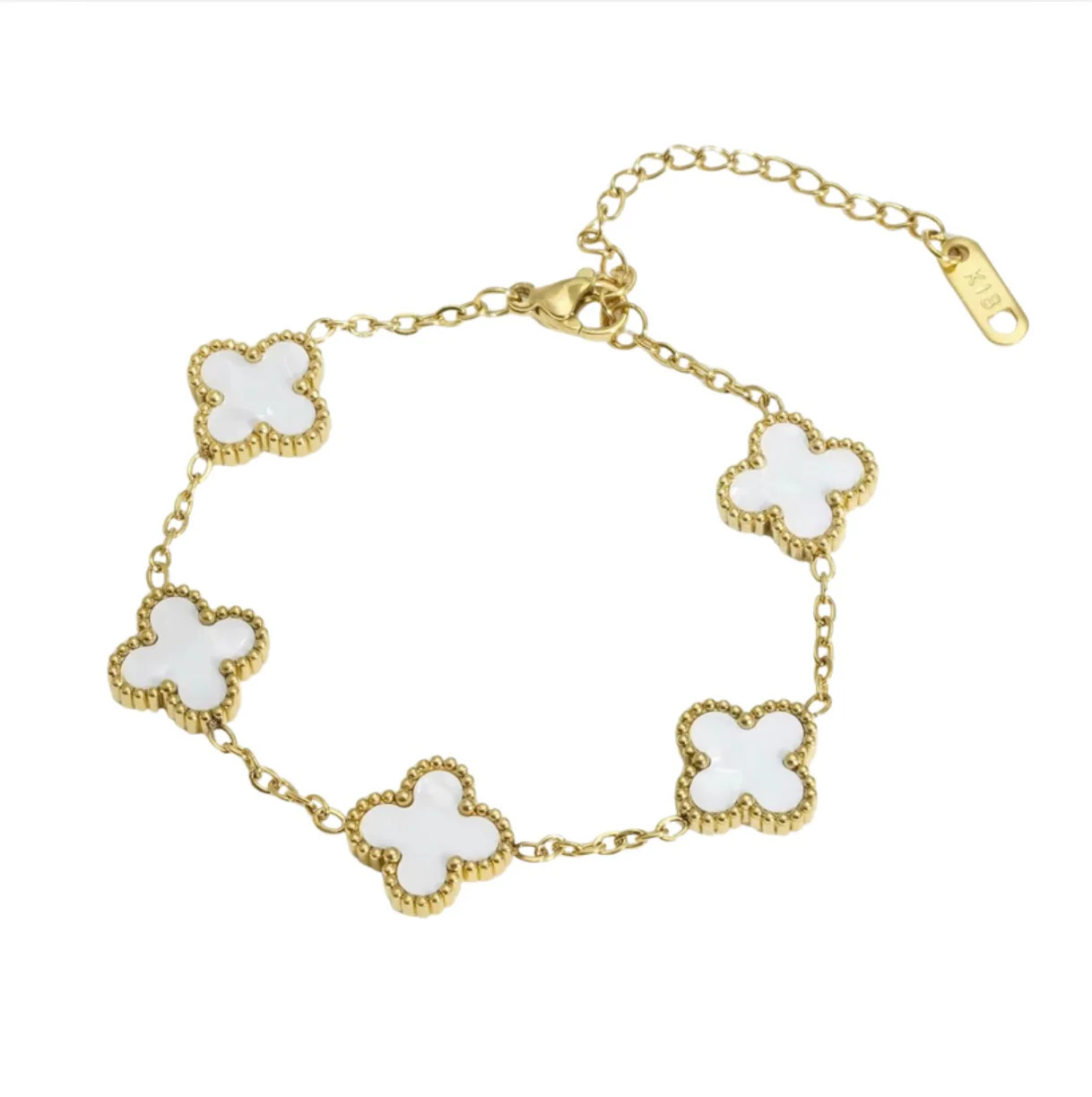 Clover Charm Bracelet - Pearl White | Sea Marie Designs