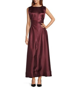 Antonio Melani Kristen Shimmer Sleeveless Ruche Side Boat Neck Sheath Maxi Dress | Dillard's | Dillard's