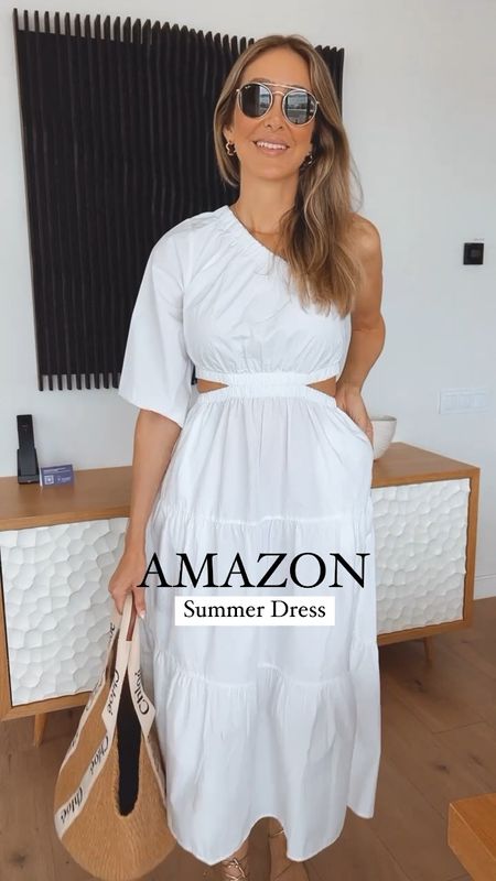 White Amazon summer dress that I love 
It has pockets, not see-through 
Runs true to size, wearing a size small


#LTKstyletip #LTKtravel #LTKunder100