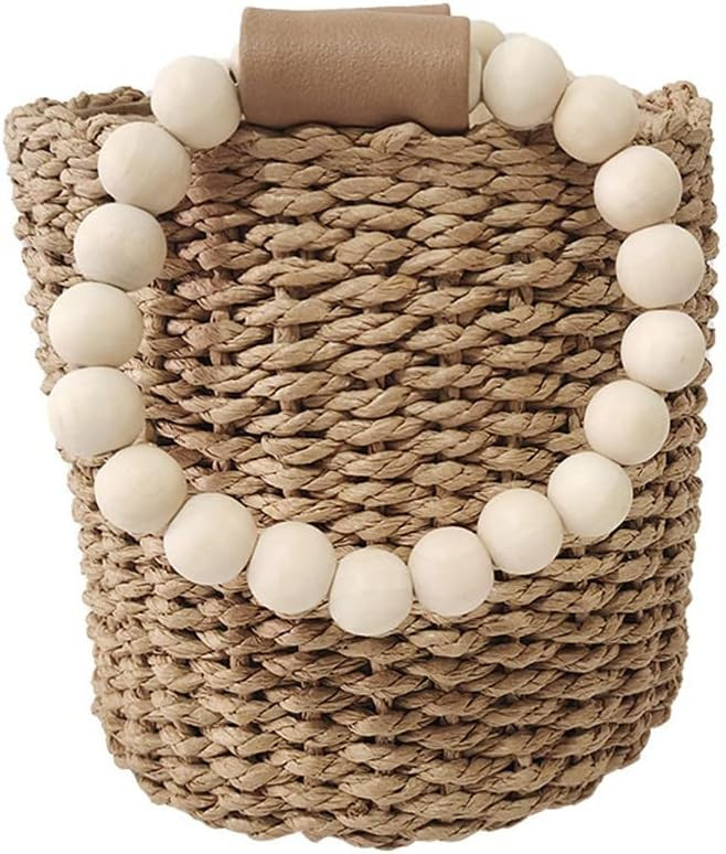 Straw Beach Tote Bag Summer Woven Handbag Purse with Lining | Amazon (US)