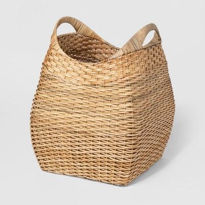 19.75"x15.75" Large Basket with Curved Handles Khaki - Threshold™ | Target