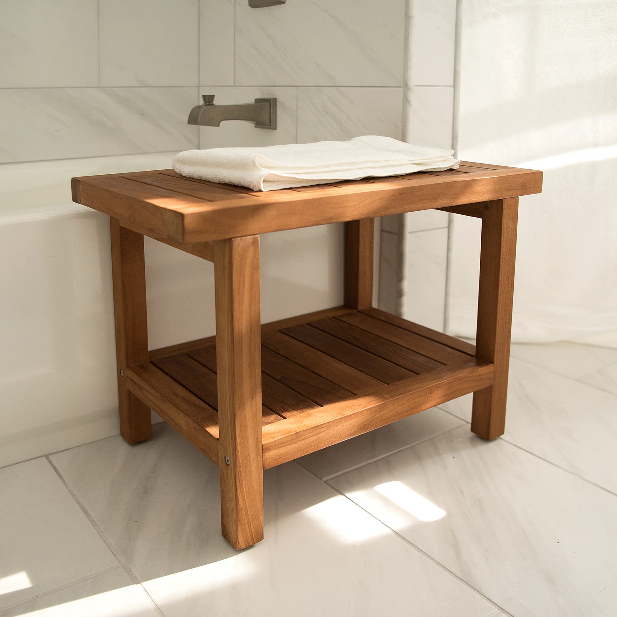 Novick Teak Shower Bench | Wayfair North America