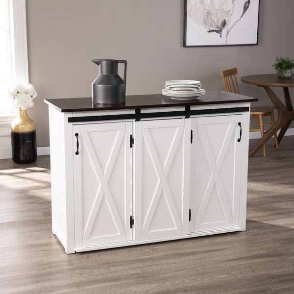 Leshire Barn-Door Kitchen Island | Wayfair North America