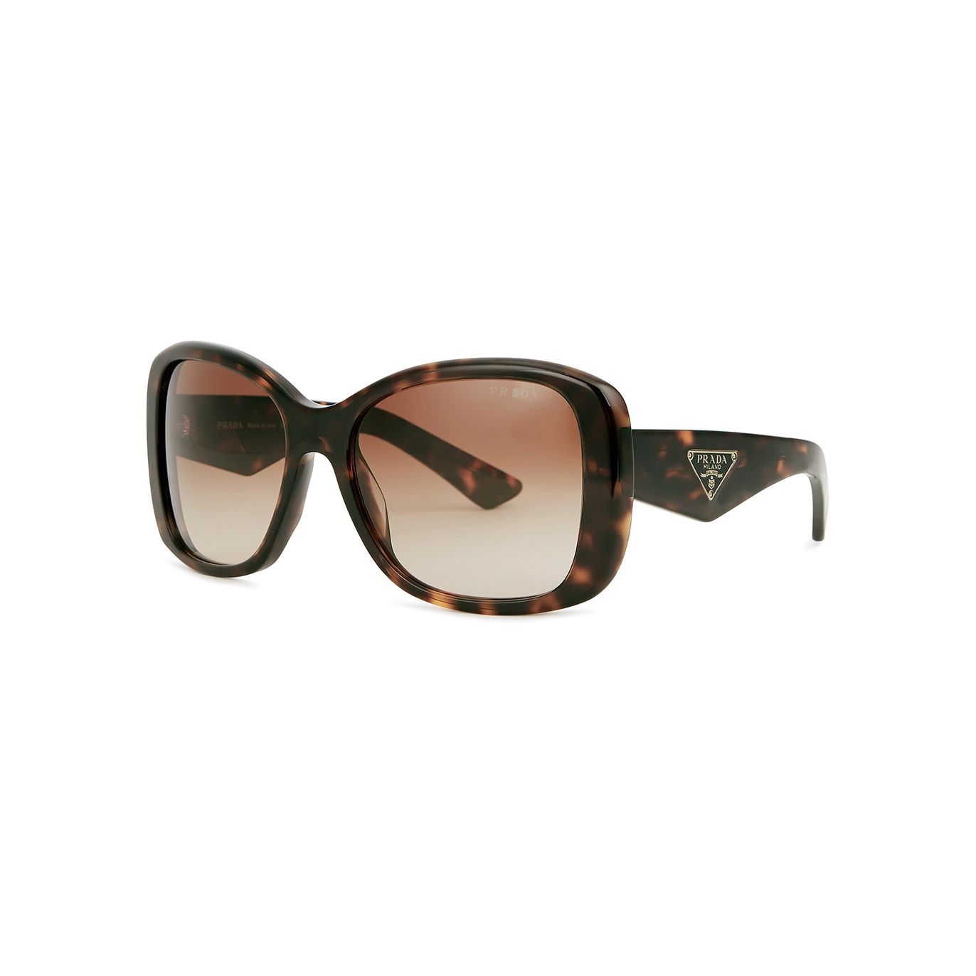 Prada Tortoiseshell Oversized Sunglasses - Brown | Harvey Nichols (Global)