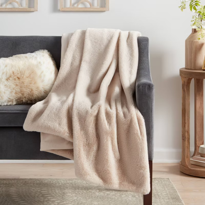 Faux Rabbit Fur Throw Blanket - Threshold™ | Target