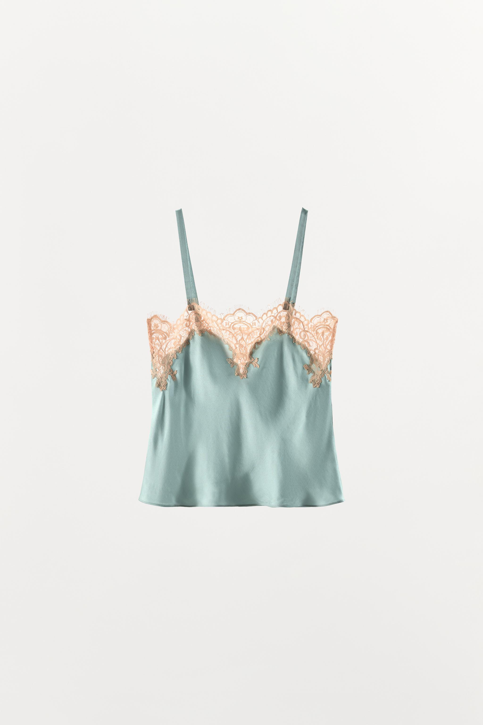 SATIN EFFECT LACE CAMISOLE | Zara Canada