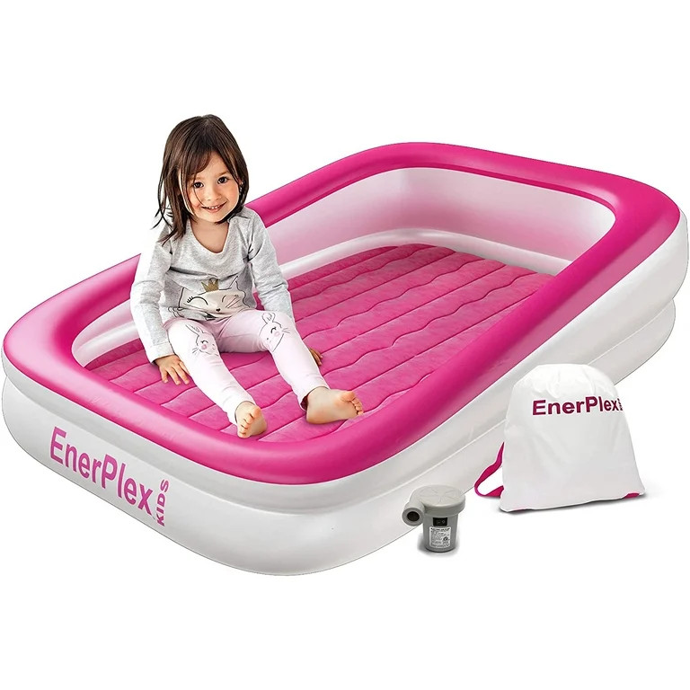 EnerPlex Kids Inflatable Travel Bed with Pump, Pink | Walmart (US)