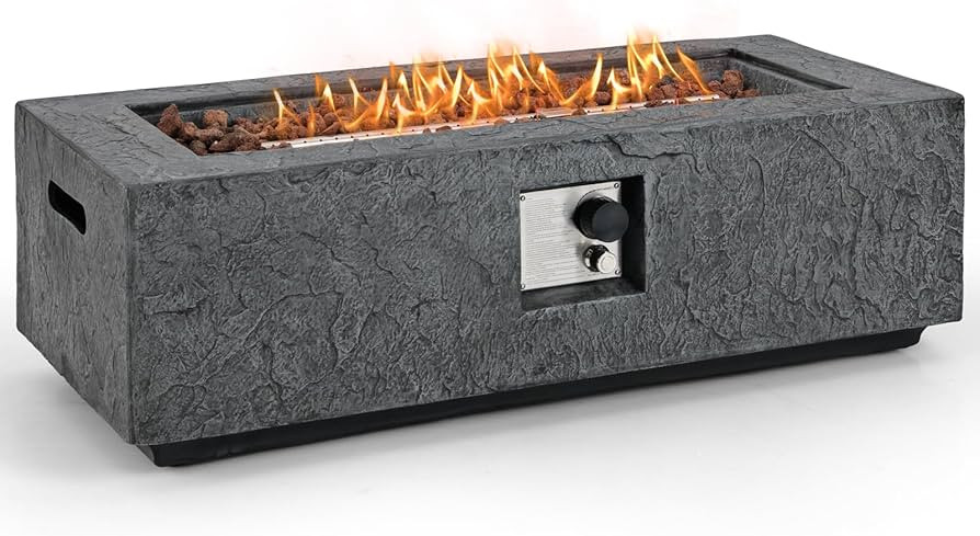Tangkula 42.5 Inches Outdoor Propane Fire Pit Table, 50,000 BTU Rectangular Magnesium Oxide Gas F... | Amazon (CA)