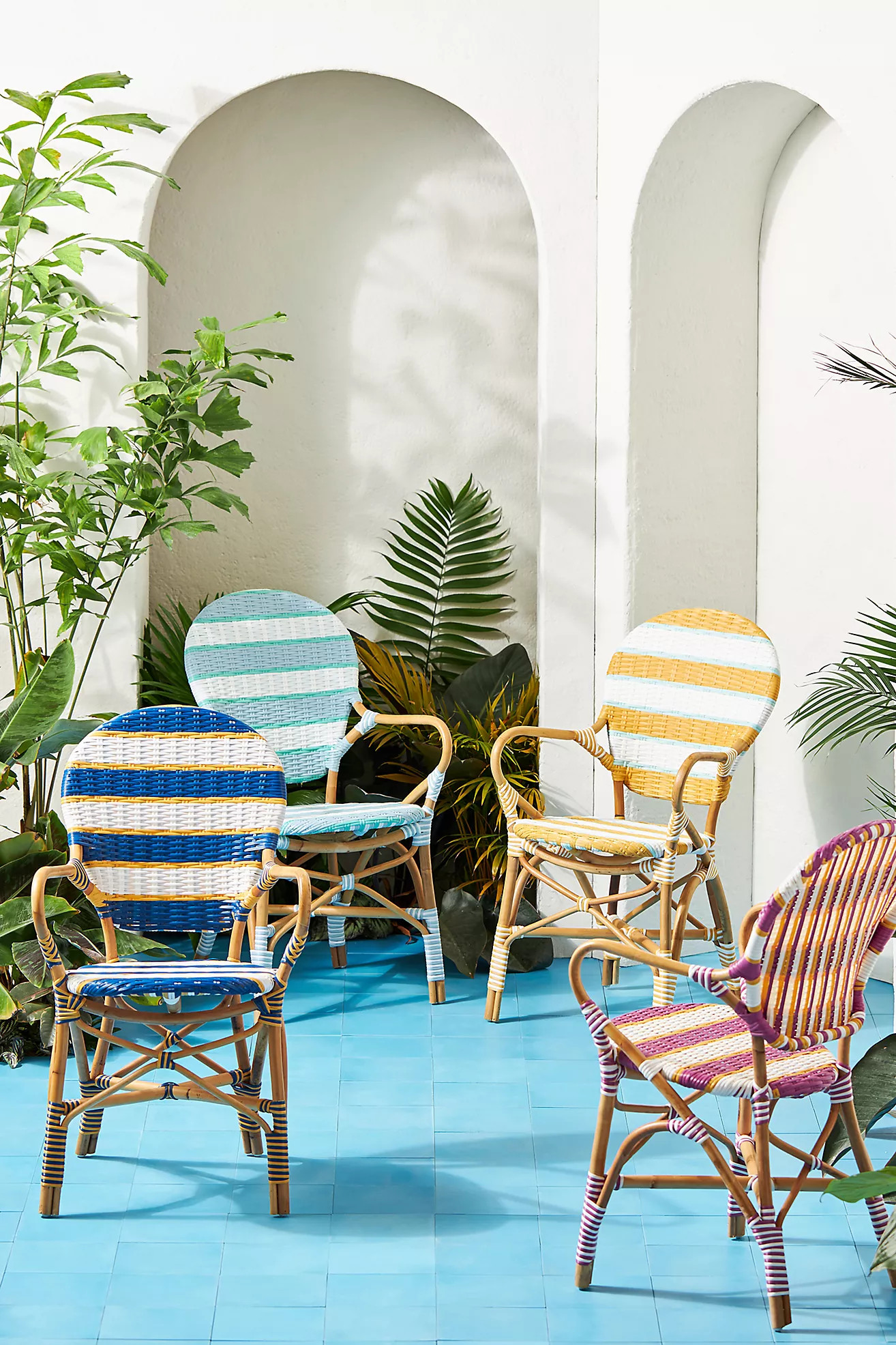 Belmar Striped Indoor/Outdoor Bistro Chair | Anthropologie (US)