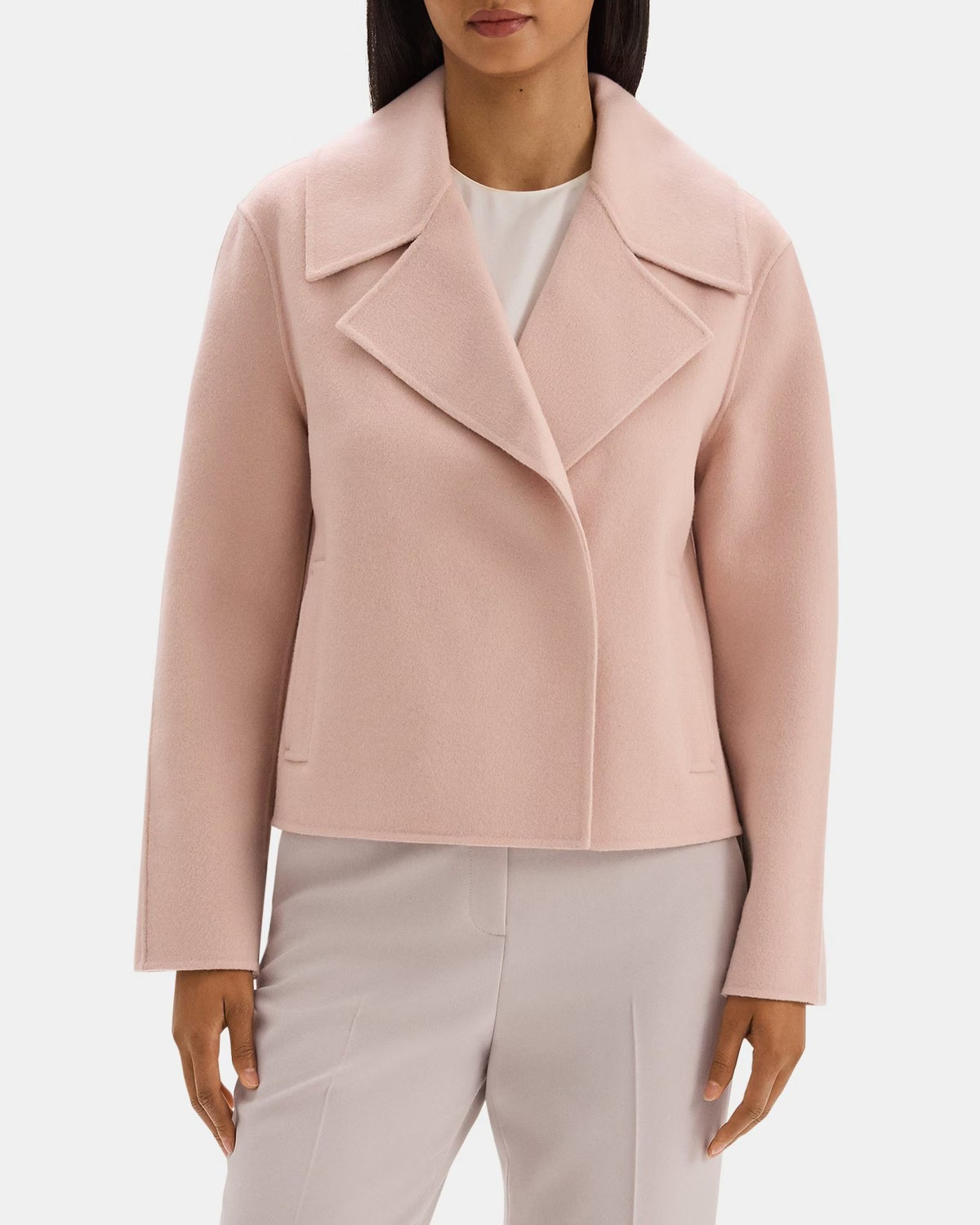 Double-Face Wool-Cashmere Cropped Coat | Theory Outlet | Theory Outlet