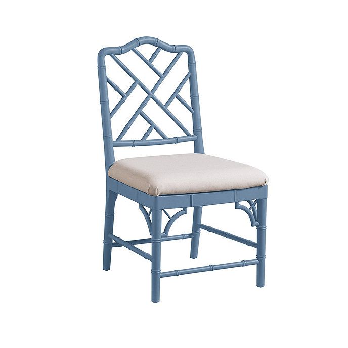 Dayna Upholstered Dining Side Chairs in Parchment with Cornflower Blue Chinoiserie Bentwood Set o... | Ballard Designs, Inc.