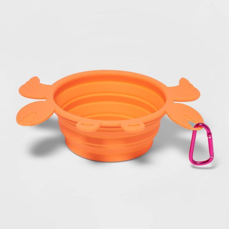 Crab Collapsible Dog Bowl with Carabiner - Pink - Sun Squad™ | Target