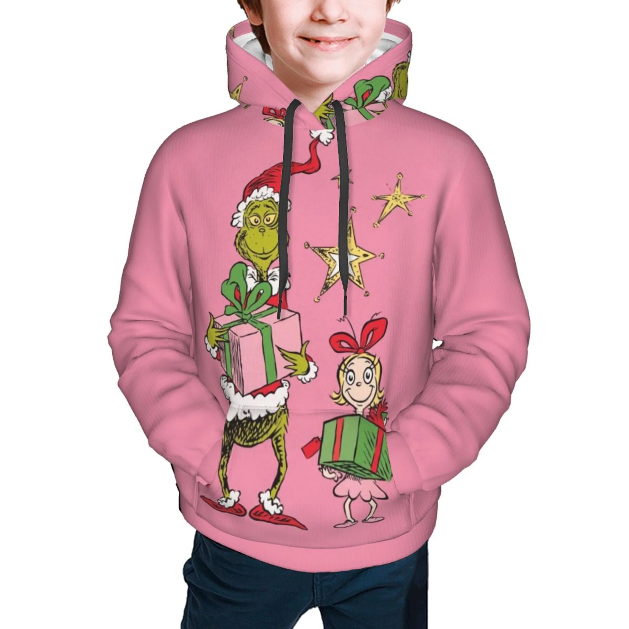 6-18T Boys Girls Merry Christmas Grinch Hoodies Novelty 3D Graphic Sweatshirt Fall Winter Pullove... | Walmart (US)