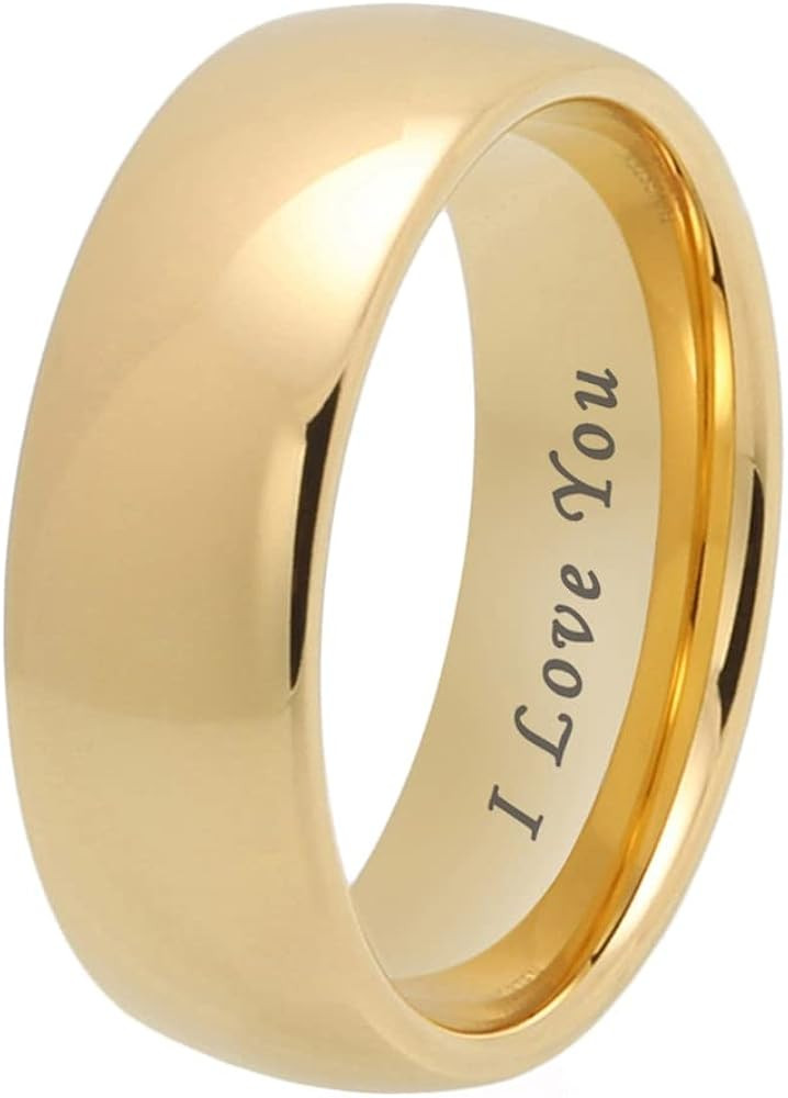 4mm 6mm 8mm 10mm Silver/Gold/White Tungsten Rings for Men Women Couple Fashion Jewelry Anniversar... | Amazon (US)