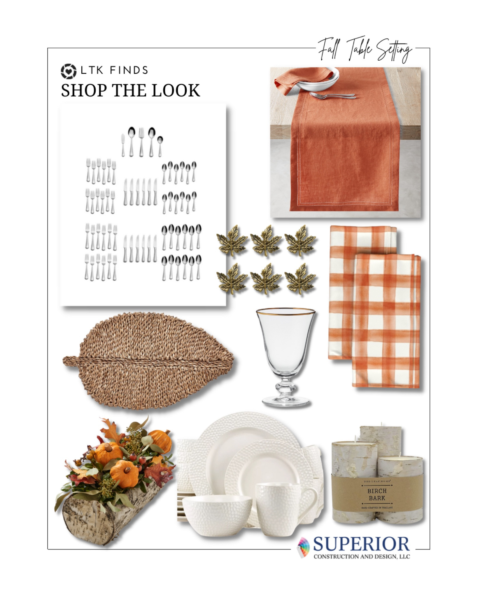 Set the table in style this Thanksgiving with our Fall Table Setting collection. Whether you're throwing a casual gathering or hosting the whole family for a formal Thanksgiving dinner, this collection is a perfect fit.

#LTKSeasonal #LTKhome #LTKHoliday