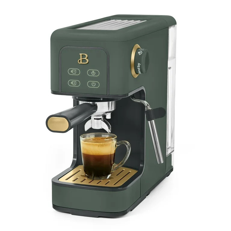 Beautiful Slim Espresso Machine with 20-Bar Pressure, Thyme Green by Drew Barrymore | Walmart (US)