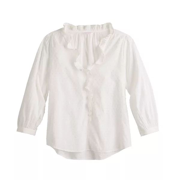 Women's LC Lauren Conrad Textured Ruffled Blouse | Kohl's