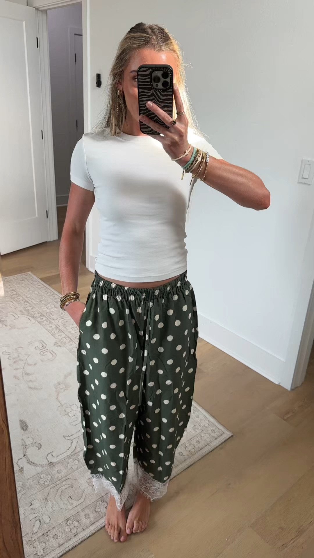 Amazon size small Athlisan Womens Polka Dot Wide Leg Palazzo Pants High Waisted Summer Lace Trim Cropped Baggy Trousers with Pockets

#LTKootd #LTKSaleAlert #LTKdayinmylife