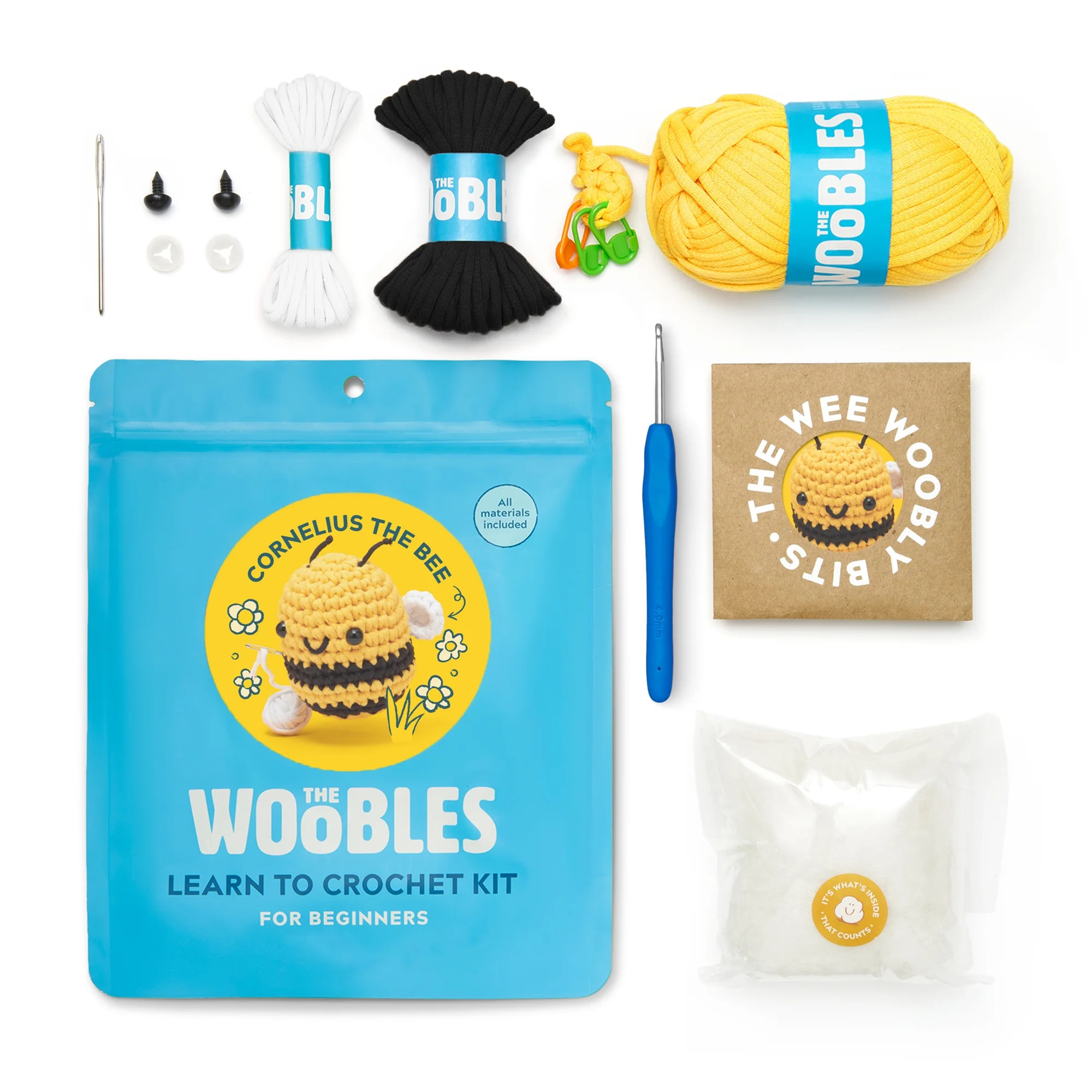 The Woobles Beginner Crochet Amigurumi Kits - Bee - Walmart.com | Walmart (US)