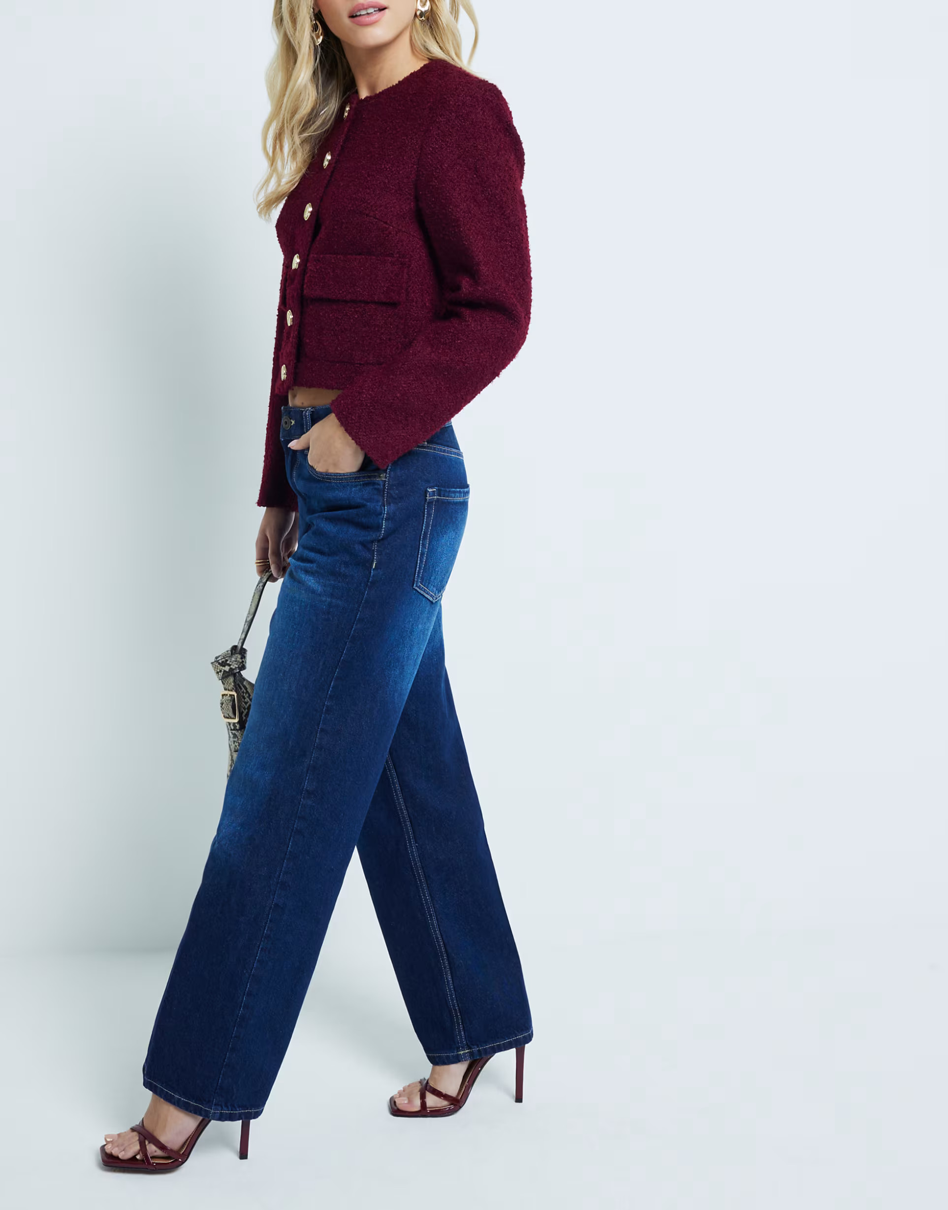 River Island Petite straight jean in darkwash blue | ASOS (Global)