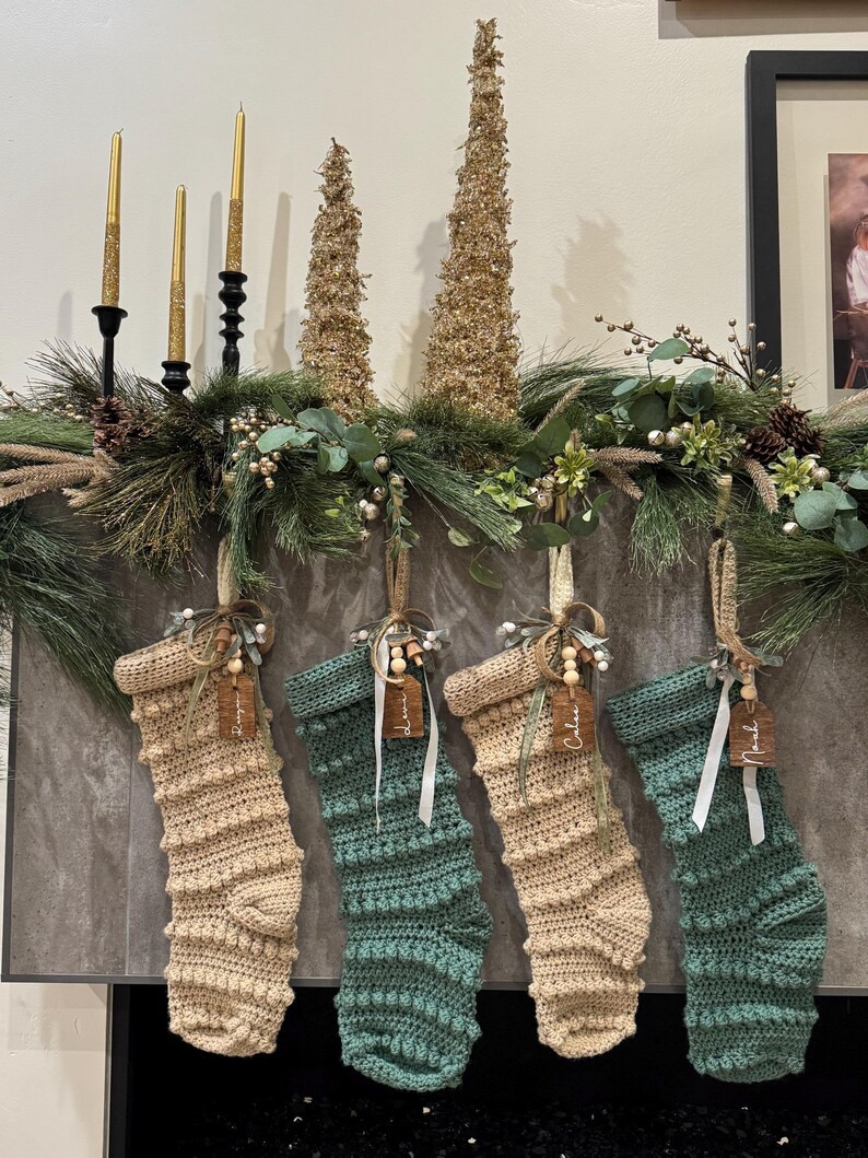 Christmas Bobble Stockings - Handmade Stockings - Christmas - Keepsake - Stockings - Heirloom - G... | Etsy (US)