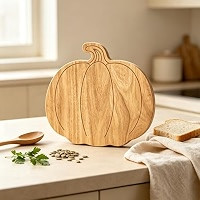 Halloween Pumpkin Shaped Wood Cutting Board, Charcuterie Wooden Platter, Holiday Party Serving Tr... | Amazon (US)