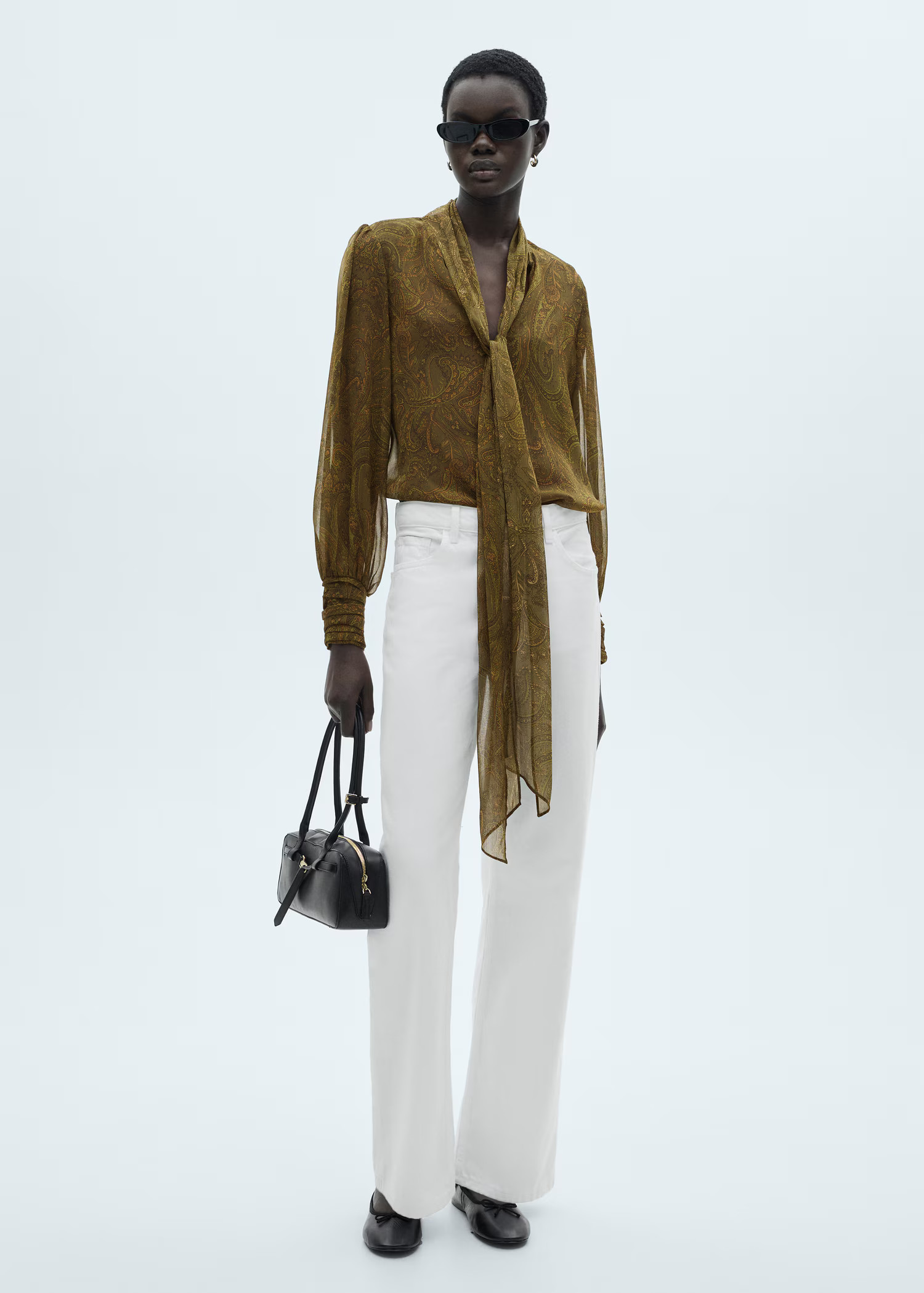 Bow printed blouse | Mango (US/MX/AU)