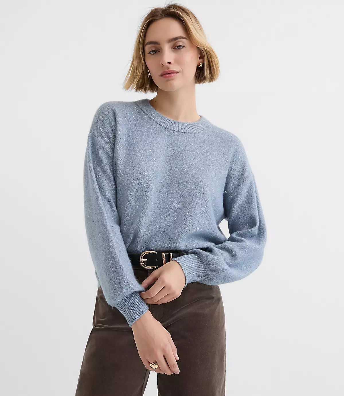 Floral Sequin Blouson Sweater | LOFT