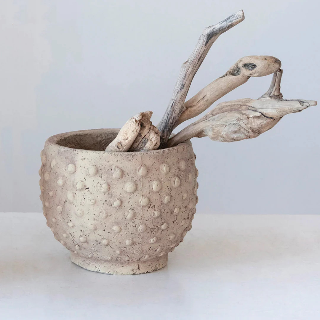 Pomous Hobnail Pot, Distressed, 9 | Pepper + Vetiver