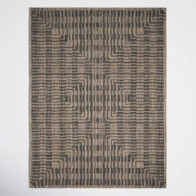 Tiza Geometric Brown/Black Indoor / Outdoor Area Rug | Wayfair North America