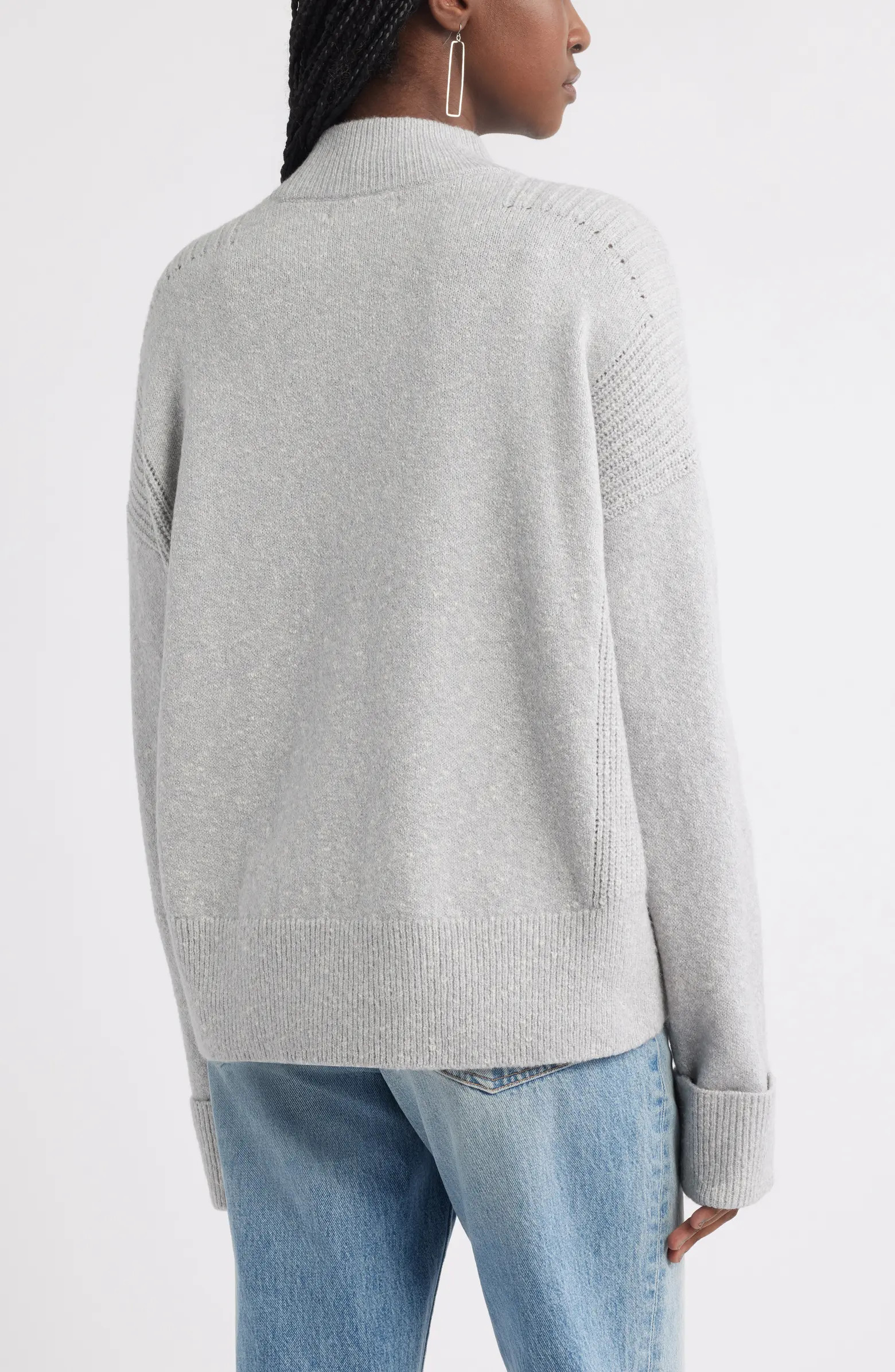 Rib Detail Mock Neck Sweater | Nordstrom