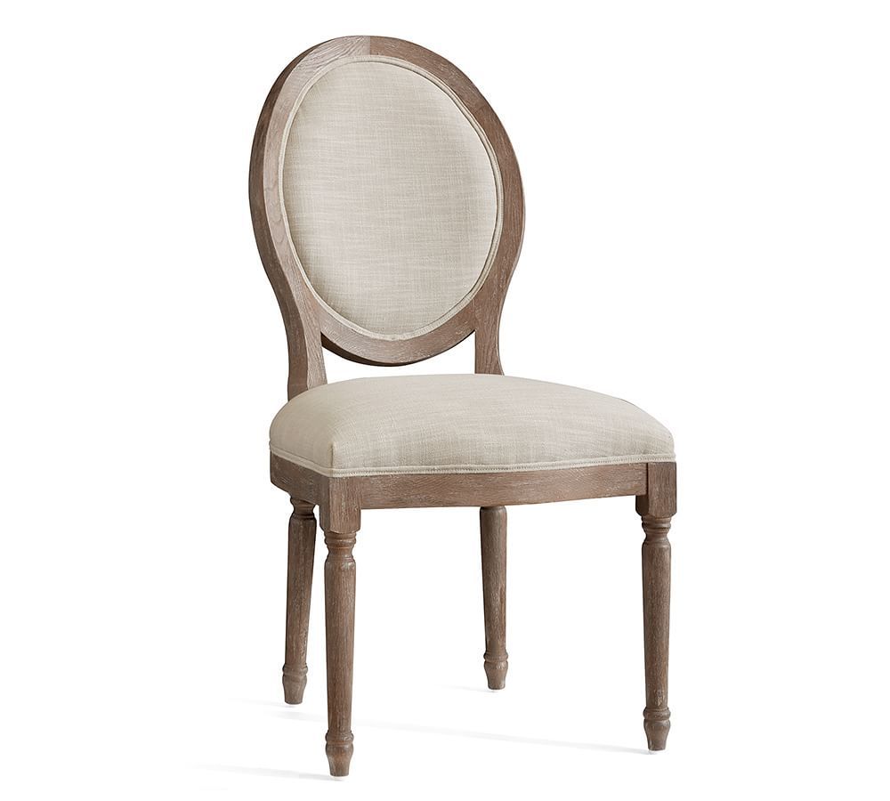 Louis Round Oak Desk Chair, Gray Wash | Pottery Barn (US)