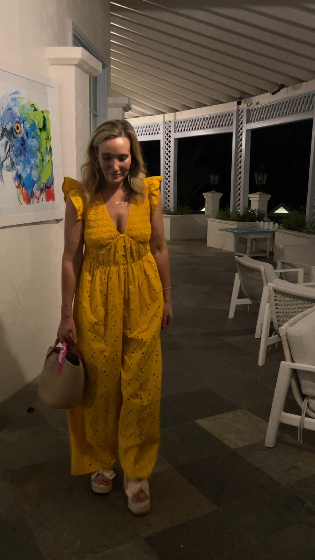 Vacation outfit of the night in this wide leg jumpsuit! I’m in the small. Runs a bit big.

#LTKMidsize #LTKFindsUnder100 #LTKSeasonal