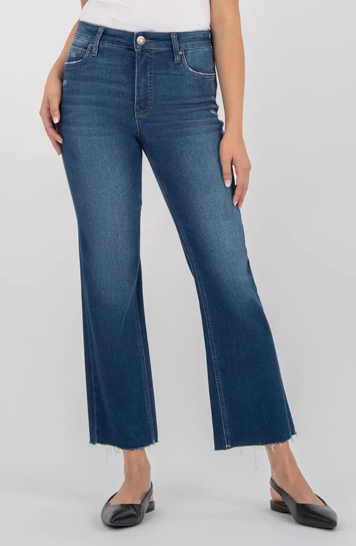 Kelsey High Waist Raw Hem Straight Leg Jeans | Nordstrom