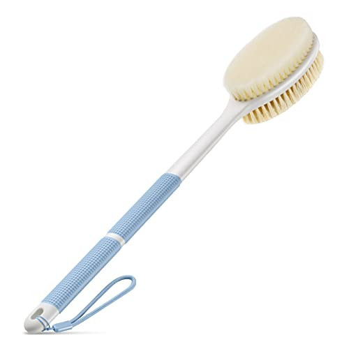 Backski Back Scrubber Anti Slip for Shower, Shower Brush Long Handle with Stiff and Soft Bristles, Body Exfoliator for Bath or Dry Brush(Blue) | Amazon (US)