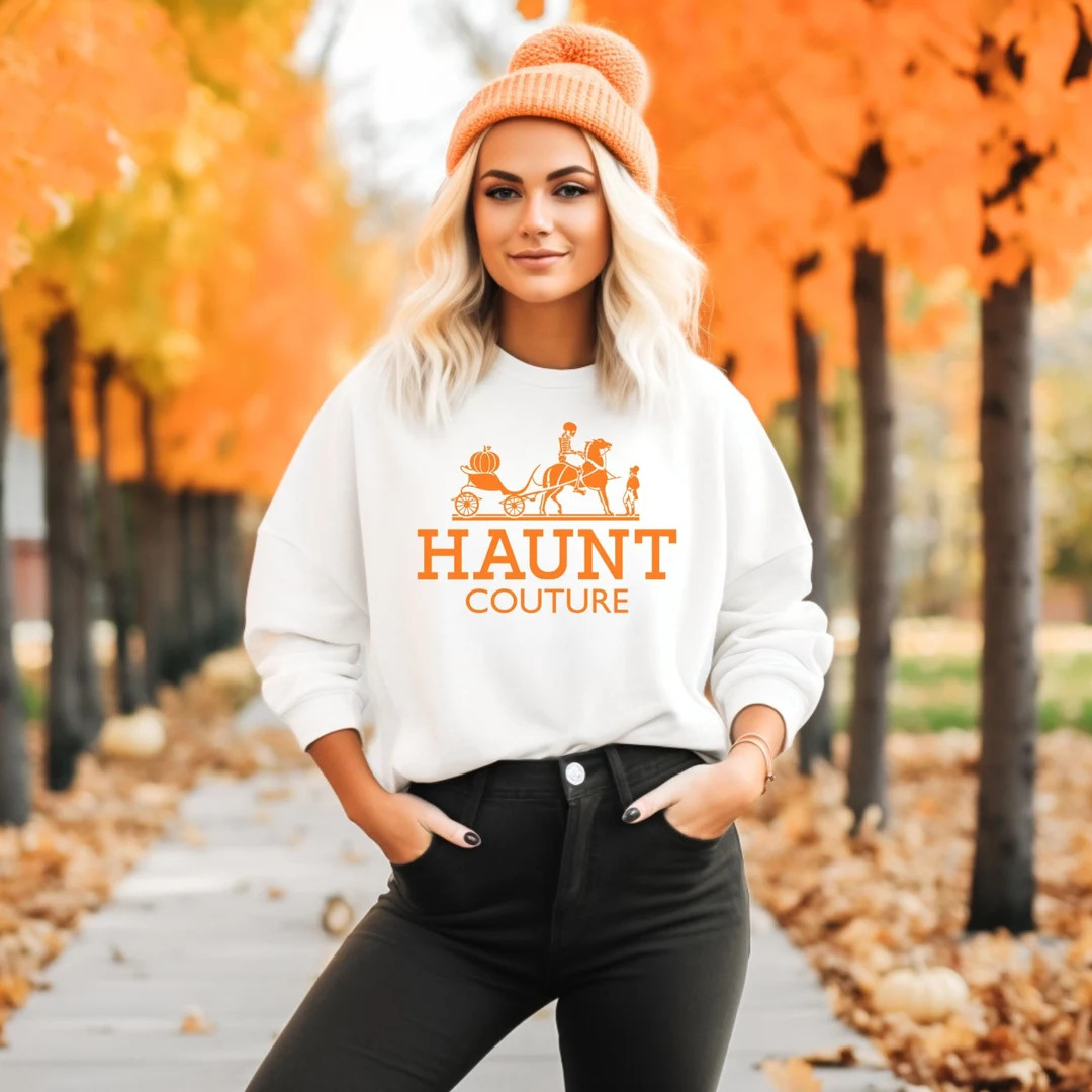 Haunt Couture Halloween Sweatshirt, Halloween Shirt, Womens Trendy Sweatshirt, Halloween Crewneck... | Etsy (US)