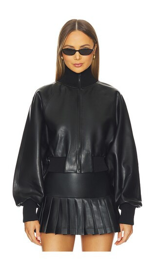 Norma Kamali Oversized Turtleneck Bomber Jacket To Waist in Black. - size M | Revolve Clothing (Global)