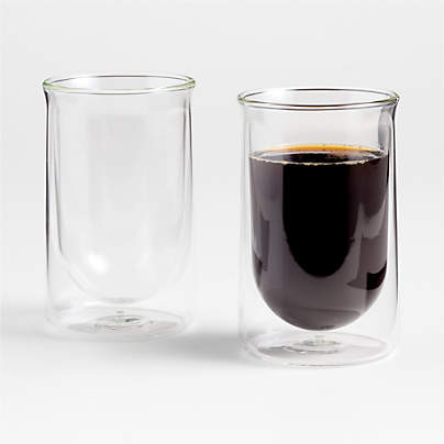 FLUR Clear Iced Coffee Glasses, Set of 2 | Crate & Barrel | Crate & Barrel