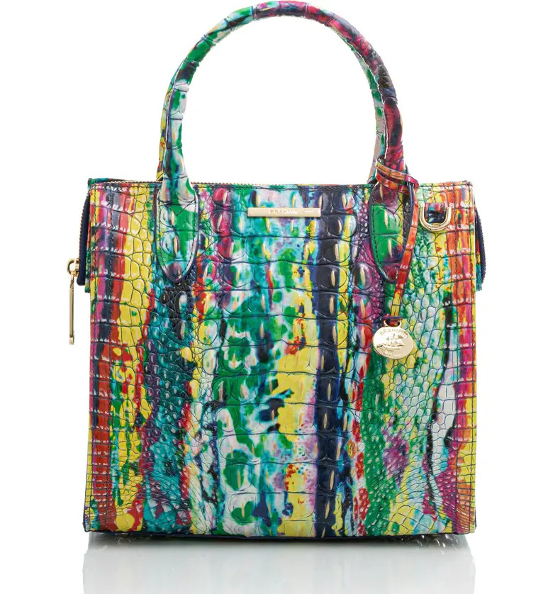 Small Caroline Croc Embossed Leather Satchel | Nordstrom