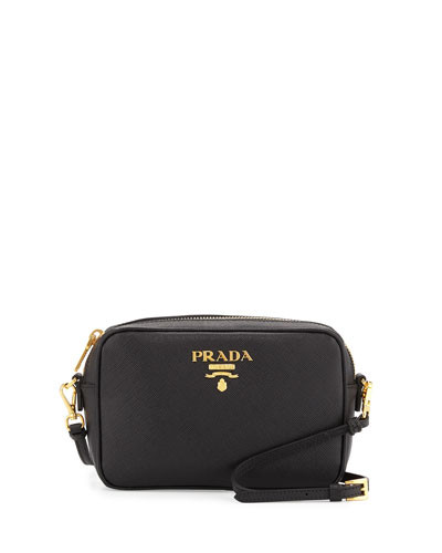 Small Saffiano Camera Crossbody Bag, Black (Nero) | Neiman Marcus