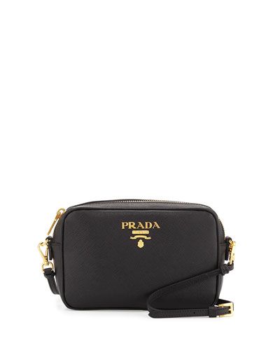 Small Saffiano Camera Crossbody Bag, Black (Nero) | Neiman Marcus