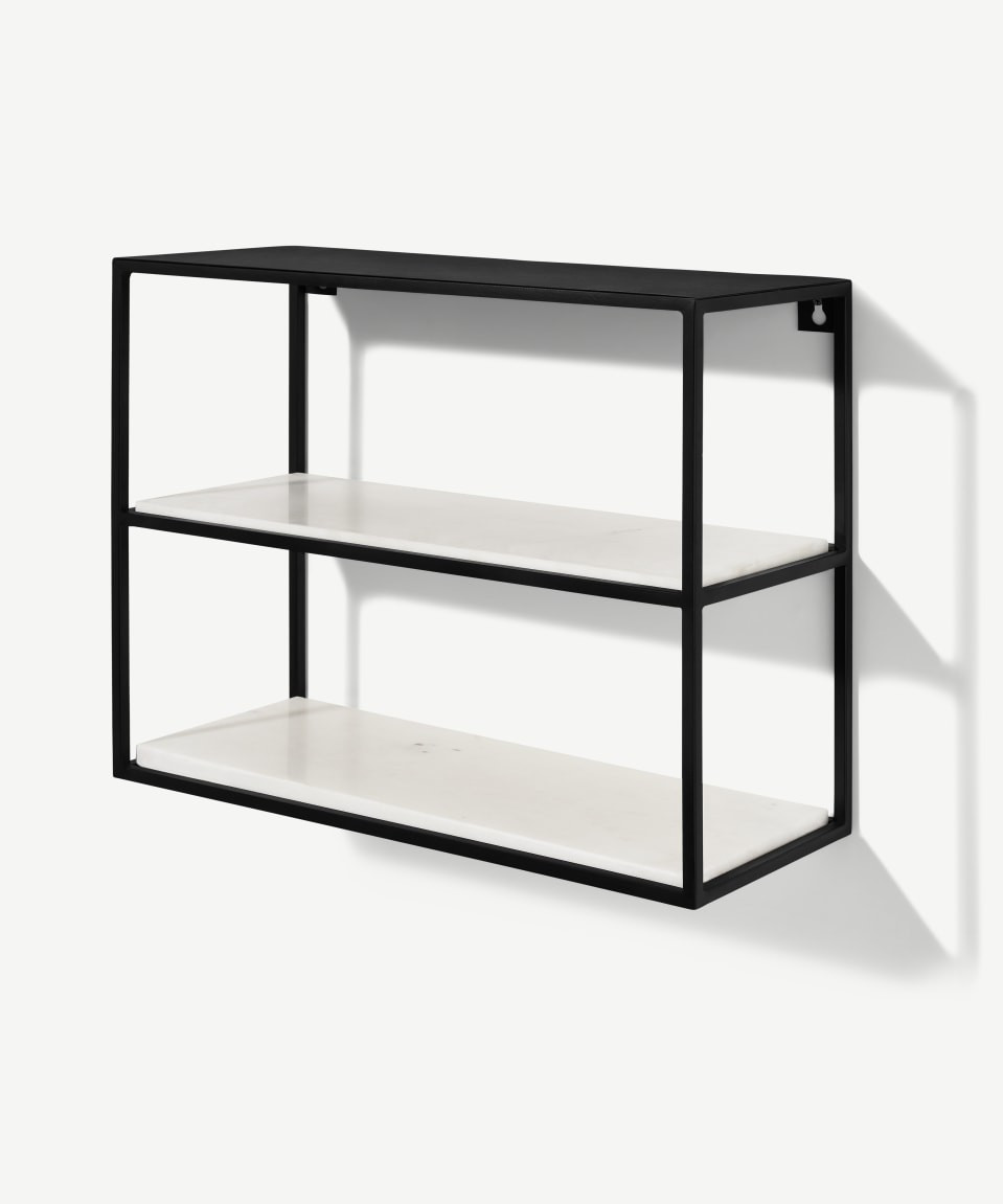 HomeKastenWandplankenDordie opbergunit, 2-laags, marmer en metaal | Made.com NL/BE