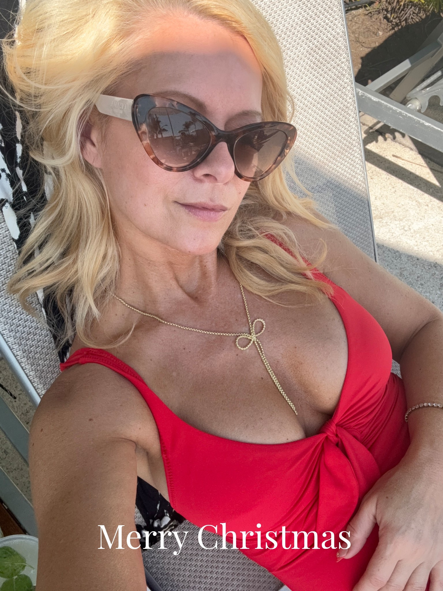 Merry Christmas 🎄🎁 

Red one piece swimsuit 
Prada sunglasses 
Now necklacee

#LTKSeasonal #LTKootd #LTKHoliday