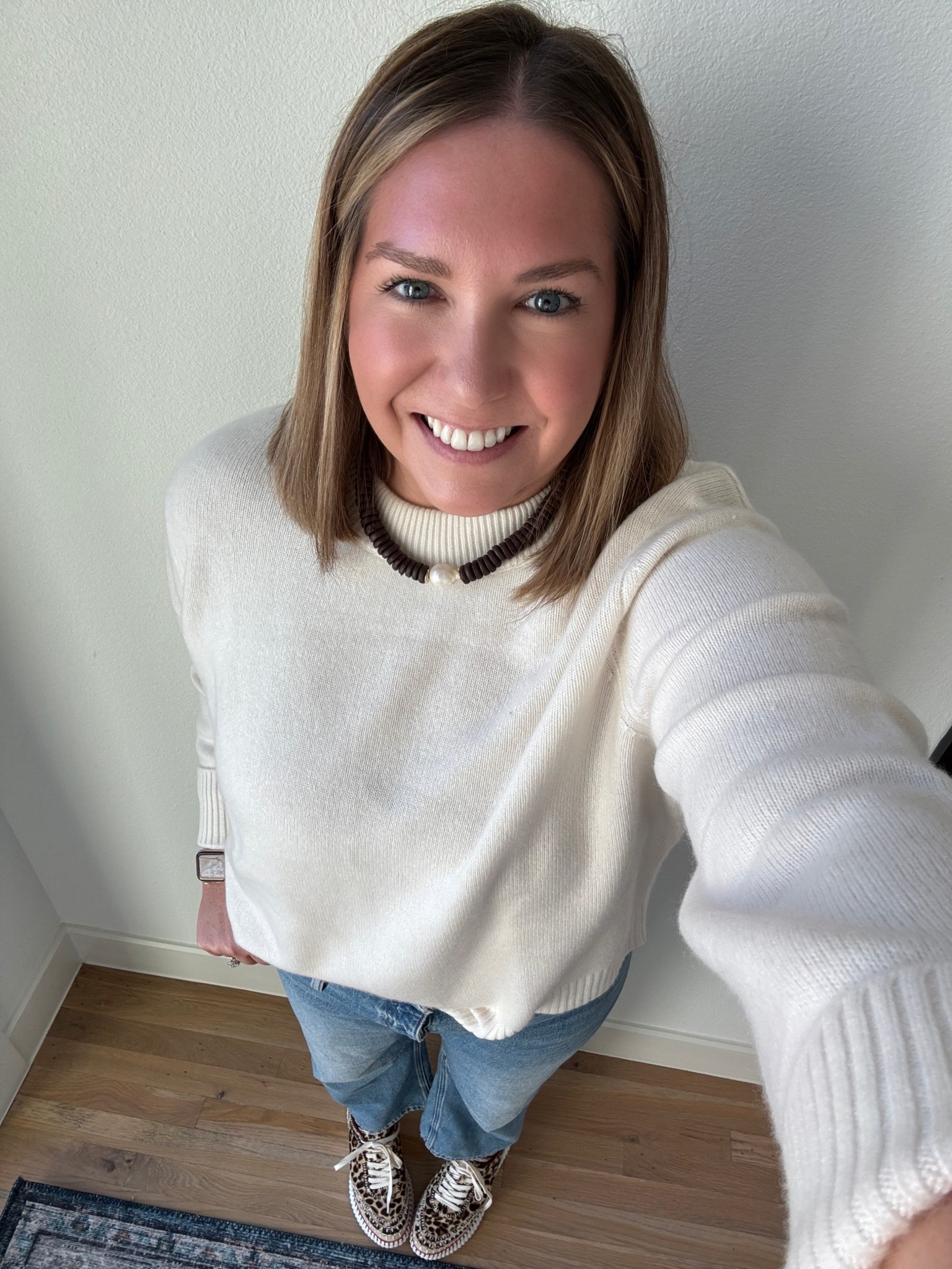 It was so cold today in Dallas. The wind made it feel so much colder. It was the first day I could really wear a sweater. This one is super classic and easy to wear. I paired it with jeans and my favorite leopard print sneakers to add a little interest  

#LTKStyleTip #LTKMidsize #LTKShoeCrush