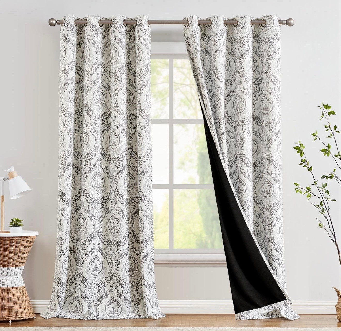 Blackout Curtains 96 Inches Long Grey Damask Medallion Window Curtains

#LTKSaleAlert #LTKHome