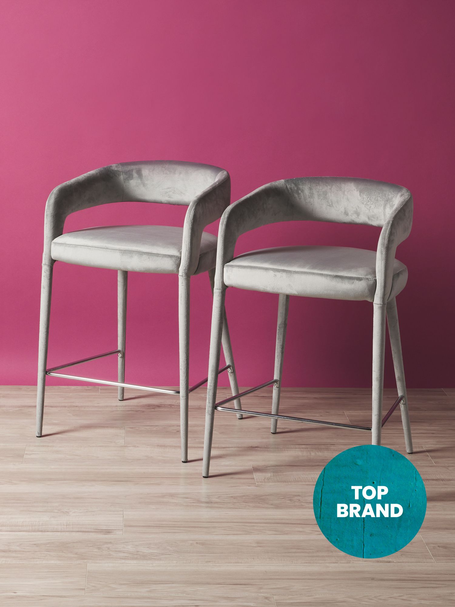 2pk 32in Velvet Cut Out Back Barstools | Accent Furniture | HomeGoods | HomeGoods