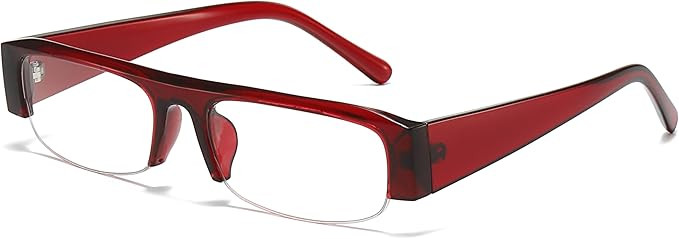 SODQW Office-Siren Y2K Blue Light Glasses for Women Rectangle Semi Rimless Frame Anti-Blue Light ... | Amazon (US)