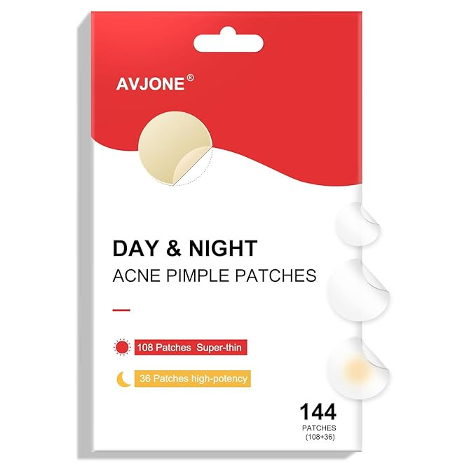 AVJONE Pimple Patches for Face(144 Patches), Hydrocolloid Acne Patches with Tea Tree Oil, pimple ... | Amazon (US)
